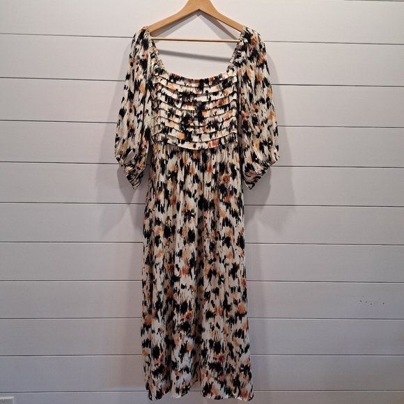 NWT Torrid Pintuck Bodice Peasant Sleeve Cottagecore Boho Midi Dress Plus-size 2 - Picture 3 of 16